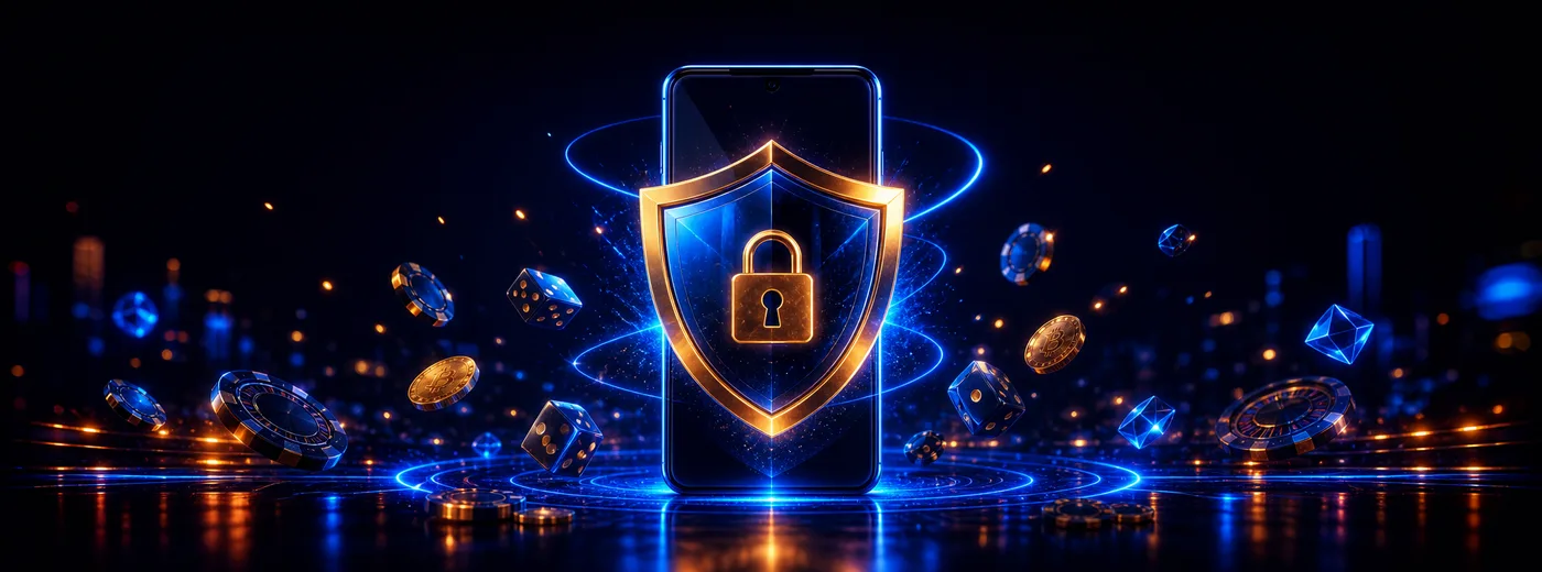 Smartphone protégé avec cadenas et bouclier